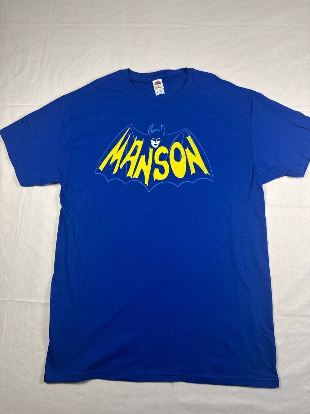 Marilyn Manson Batman Parody Logo Blue T-Shirt Size M